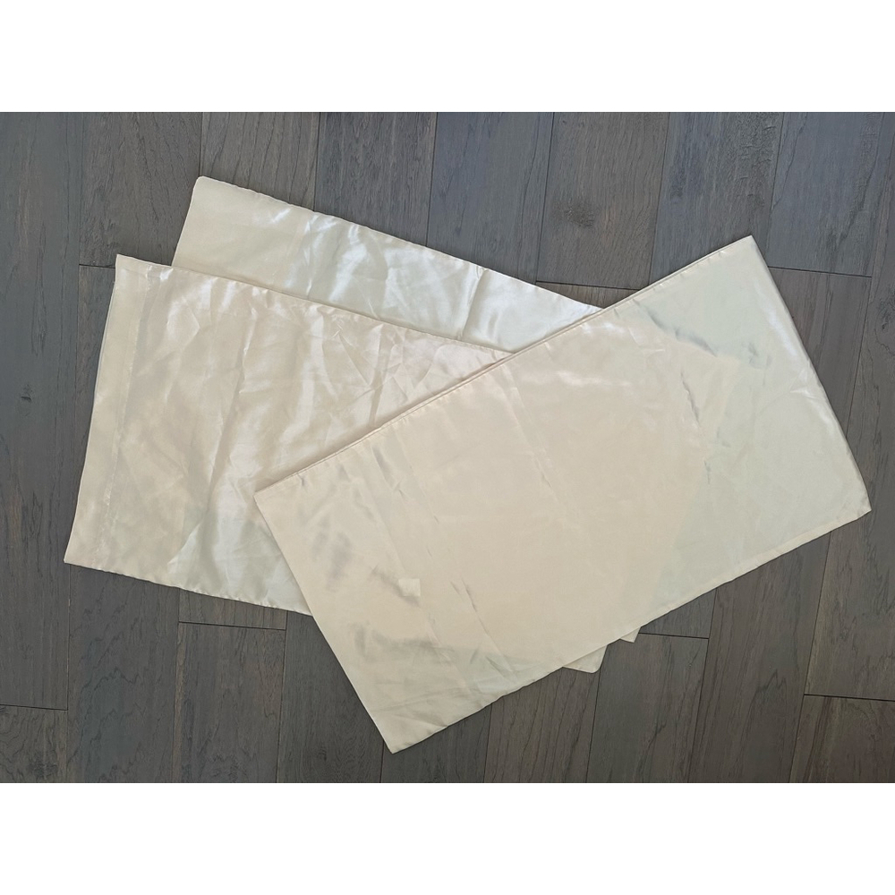 Beige Satin King Pillow Cases Set of 3